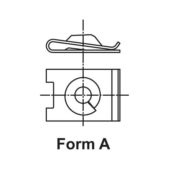 Sheet metal nut with closed screw-in area - NUT-SHTMET-BMW-(A3A)-L16,5MM-D4,2MM