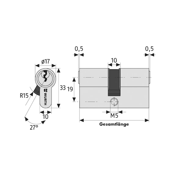 Cylindre De Serrure ABUS EC550 – Double 35/45 Mm, Nickel Mat, Avec 5 Clés