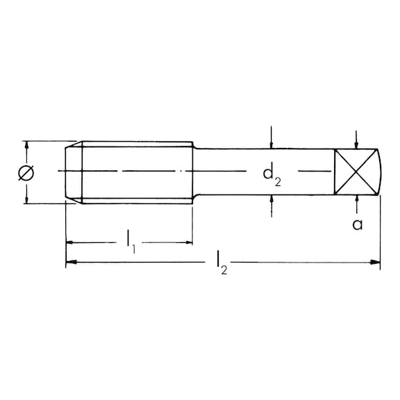Saipor M12 x 1,25 mm, filettatura metrica e filettatura M12 x 1,25 mm, HSS maschio, filettatura destra, filettatura fine, filettatura diritta scanalata