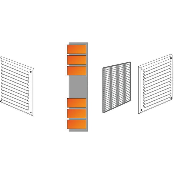 Griglia Di Ventilazione Aqbau 165x165 Mm – In Acciaio, A Morsetti, Antipioggia, Nuova
