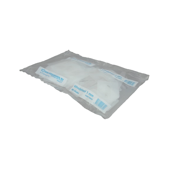 Unterlegplatten, geschlitzt - ABSTMNTGCLIP-KST-TRANSP-50X50X1-34601
