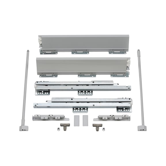 DWD XP Soft-close pot drawer set with H95 decorative side panels, rail and integrated soft-close system - FRMSYS-KIT-DWD-POT-H95-MET-450