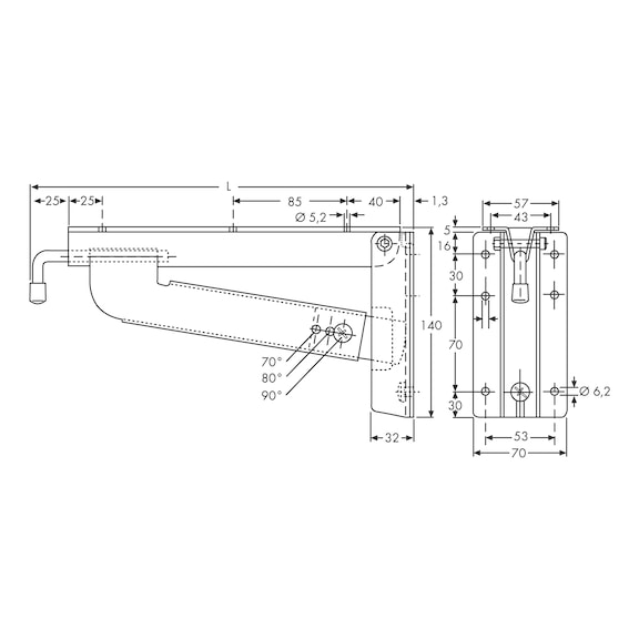Staffe Per Mensola Pieghevoli 150 Mm - Acciaio Inox, Carico 30 Kg, Set Da 2 - Foto 3