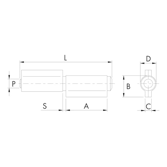 6 X BL CERNIERA PERNO FISSO LUNGA 140X28 MM DA 2 PZ - Foto 2
