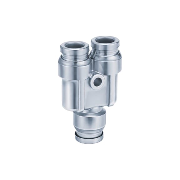 Y-shaped plug-in branch, stainless steel