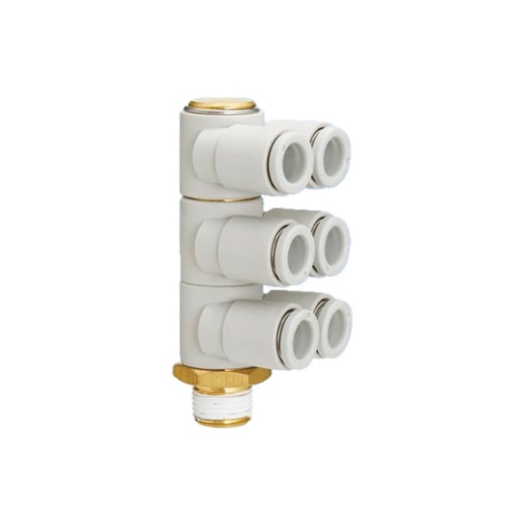 Screw-in angle, 6-way, swivels 360&deg;  Plastic