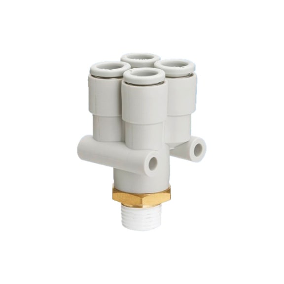 Y-shaped push-in fitting 4-way  Plastic