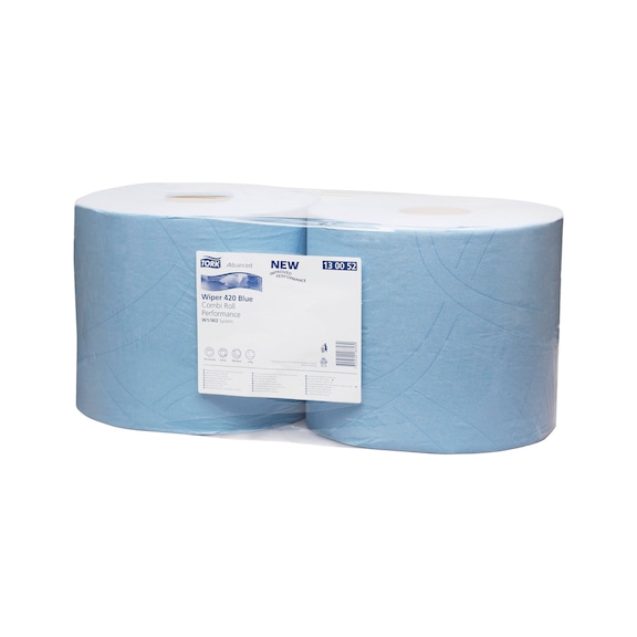 Wiping cloth roll Wiper 420 Blue - CLNPAP-ROLL-2PLY-HYB-23,5X34CM-750SHT