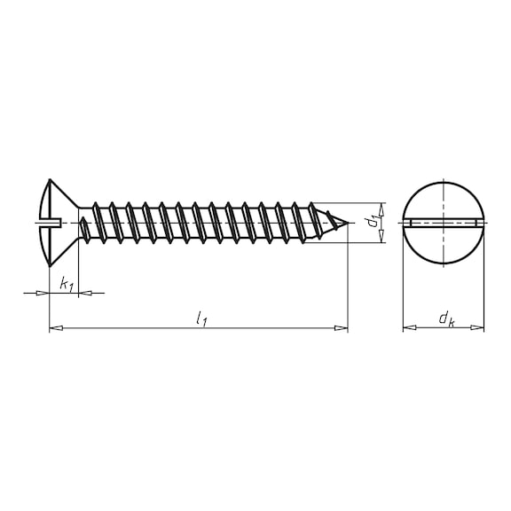A2 Stainless Steel Slotted Raised Head Countersunk Wood Screws DIN 95 3 X 35 / No.4 X 1 3/8" - 10 Pack