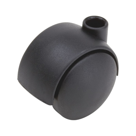 Furniture twin castor rotatable - TWINFRNCSTR-PLA-BLACK-HARD-D35-30KG