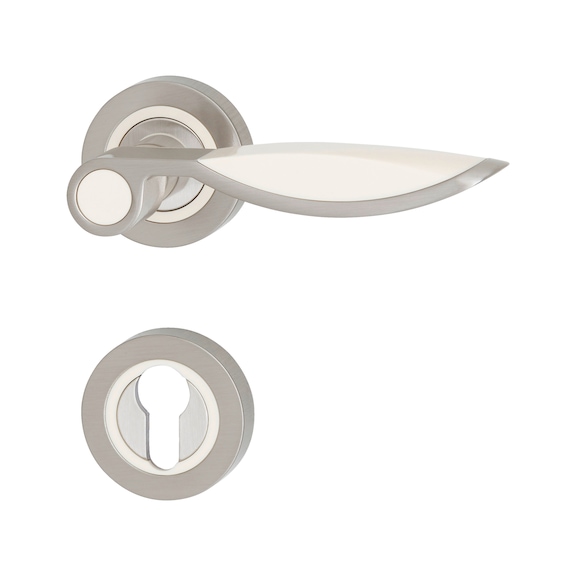 ZD 46 door handle, escutcheon fitting - DH-ZD46-ROS-CK-(A2-OPTIC)-IVORY