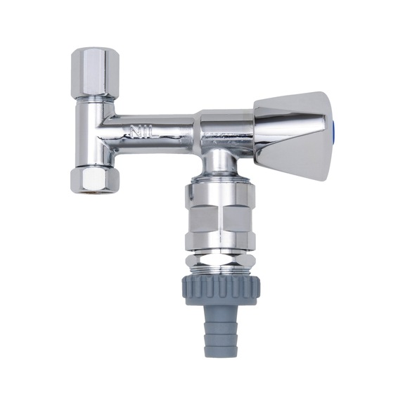 Appliance connecting valve, 3/8" with pipe ventilator, printed - APPVLVE-CON-PRINTED-BRTH-3/8X3/4X3/8IN