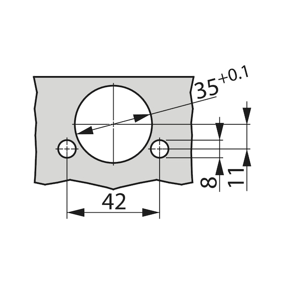 Stollenscharnier TIOMOS Impresso 110 / 90 E - SHAN-TS-IMPRESSO-110-90-GB-BB-ELGND