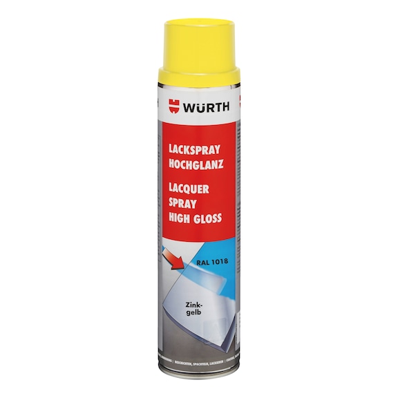 Peinture en spray, haute brillance - SPRAY PEINT.600ML JAUNE RAL 1018