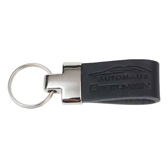 Porte-clés Boucle - KEYFOB-PRNT-RUBBER-LOOP-BLACK-1SIDE