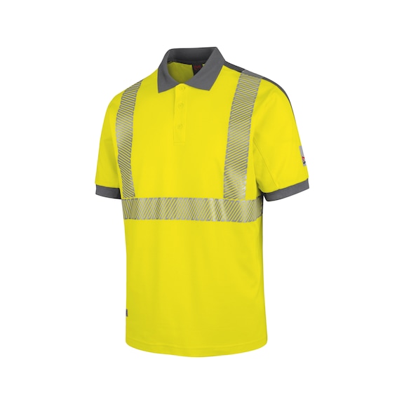 Neon high-visibility polo shirt, class 2 NEON PLUS - POLOSHIRT NEON YELLOW/GREY 4XL