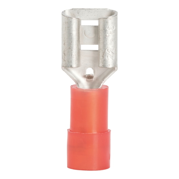 Crimp cable lug, push connector polyamide insulated - CRMPCBLLUG-PSHCO-6,3X0,8MM-1,5SMM