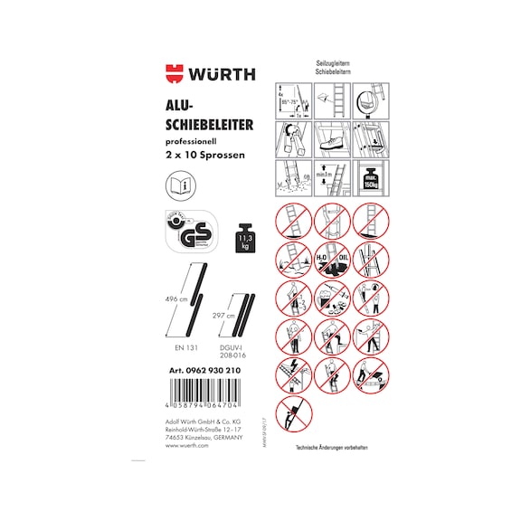 Pictogramme d'&eacute;tiquette adh&eacute;sive pour &eacute;chelle - LBL-(F.LDR-0962930210)-PVC