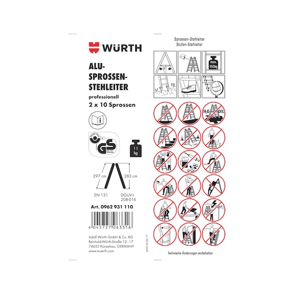 Article sticker - LBL-(F.STEPLDR-0962931110)-PVC