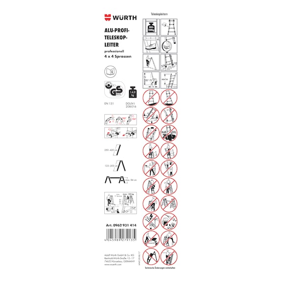 Pictogramme d'&eacute;tiquette adh&eacute;sive pour &eacute;chelle - LBL-(F.TELELDR-0962931414)-PVC