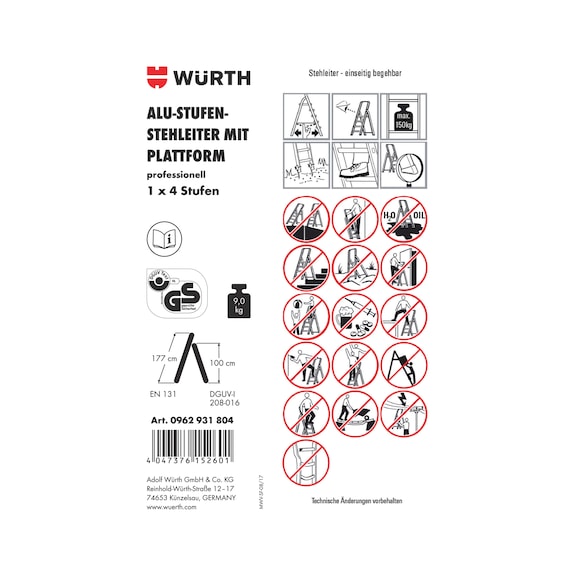 Article sticker - LBL-(F.STEPLDR-0962931804)-PVC