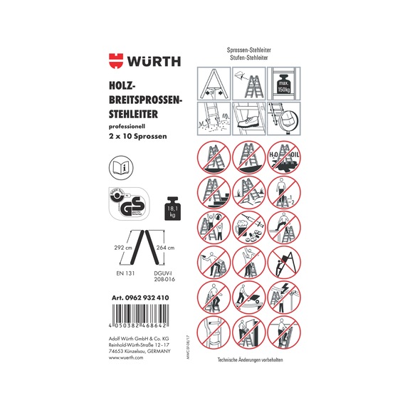Article sticker - LBL-(F.STEPLDR-0962932410)-PVC