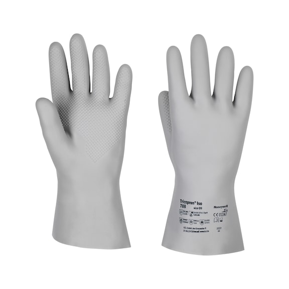 Protective glove, chemicals KCL Tricopren ISO 788 - GLOV-TRICOPREN-ISO-KURZ-KCL-788-SZ9