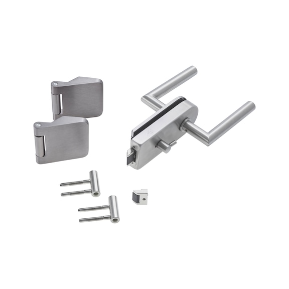 Premium form A glass door set - GLSDR-SET-A-WC-A405-(HNGE-3PCS)-A2-MATT