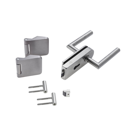 Premium form A glass door set - GLSDR-SET-A-PZ-A405-(HNGE-3PCS)-A2-MATT