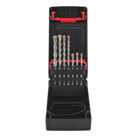Hammer drill bit cassette with SDS and Duo-S Vario drive arbor Seven pieces - DRL-HAM-SORT-PLUS-DUO-SV-7PCS