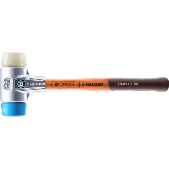 Halder 3701.060 Simplex Kunststof Hamer – Verstelbare Inzetstukken, Glazenvezel Steel, TPE Soft, 60 Mm Diameter