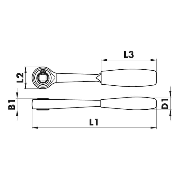 Clé à Cliquet Proto J1193-A, 1/2 X 9/16 Pouces, Double Tête, Fabriquée Aux US