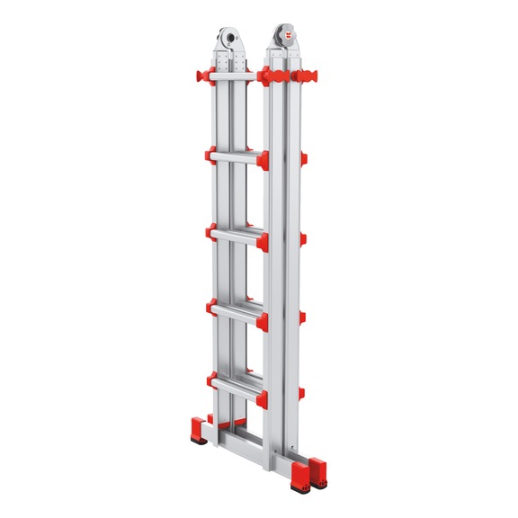 Professional aluminium telescopic ladder with traverse - TELELDR-PROFI-ALU-TRAV-4X5RUNGS