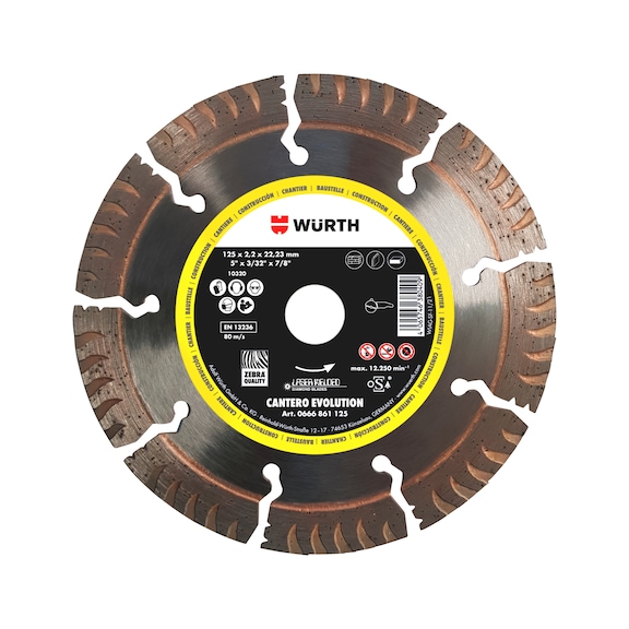 Disque Diamant CANTERO &Eacute;volution - DISQUE DIAMANT BETON CANTERO EVO D125