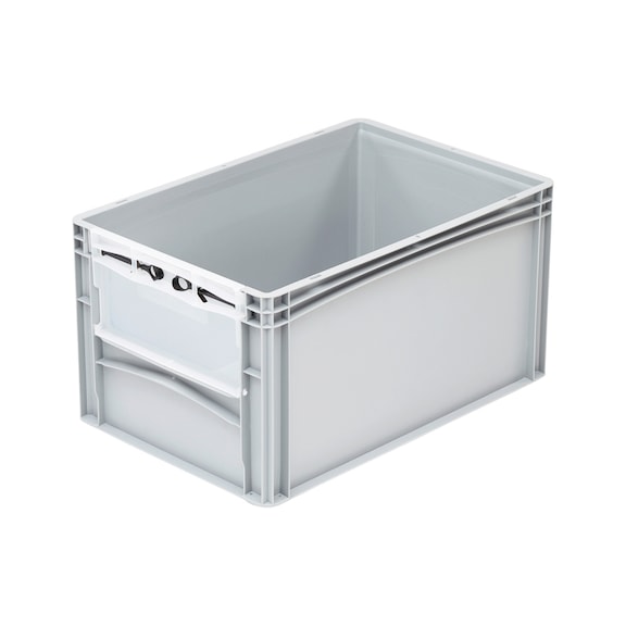 Storage box W-Line Basic with flap - W-LINE-BASIC-FLAP-600X400X320-GREY