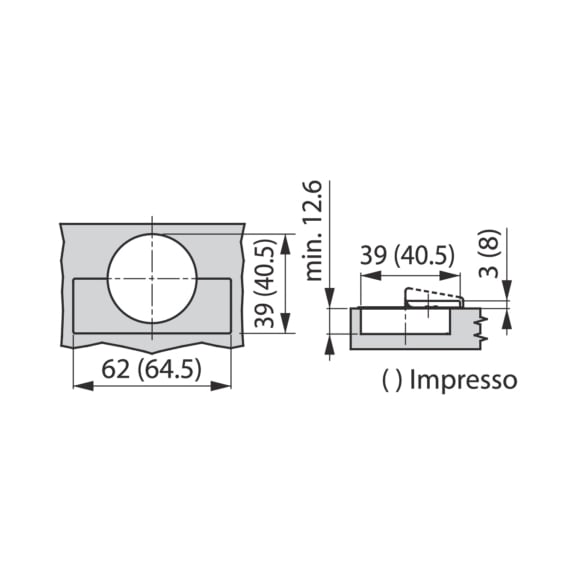 Topfscharnier TIOMOS Impresso 155 - SHAN-TS-IMPRESSO-155-HS-BB-K95