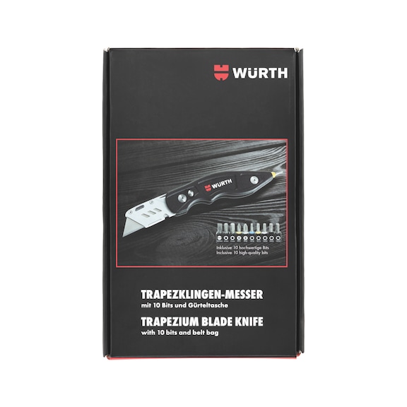 Trapezoidal blade knife set - KNFE-SET-W.TRAPEZIUMBLADE-BITS-POUCH