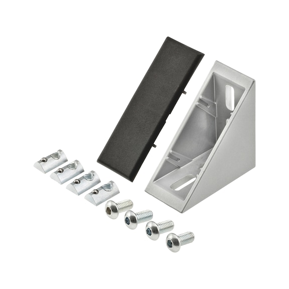 Zinkdruckguss Winkel Set - WINKL-ZNGUSS-NUT8-76X76MM