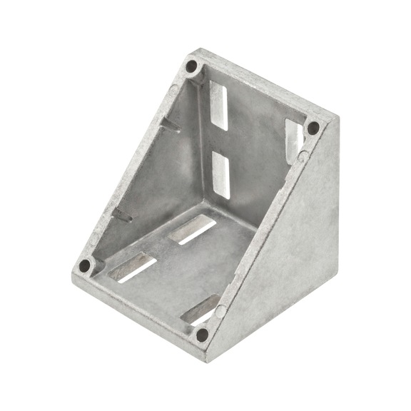 Aluminium bracket - ANGL-AL-BLK-SLOT10-76X76X74MM