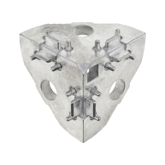 Corner bracket, die-cast zinc - CORNANGL-ZN-BLK-SLOT8-M8-37,5X37,5MM
