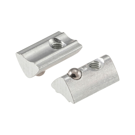 Nutenstein aus Stahl, einschwenkbar mit Federkugel - NUTSTN-EINSWBR-ST-(A2K)-M5-17X10,5X6,9MM