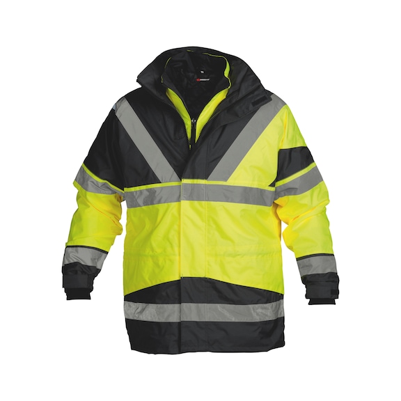 5-in-1 high-visibility protective parka - WARNSCHUTZ-DOPPELPARKA GELB GR.L