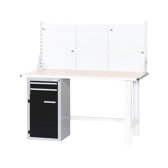 Caisson d'établi pour armoire à outils avec panneau en bois de hêtre - BSE-CABNT-778X474X405-LEFT-STOP-RAL9005