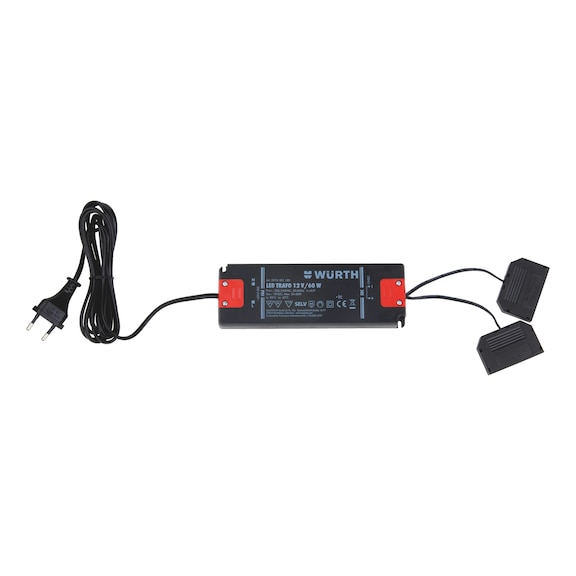 Led-veiligheidstransformator - TRAFO-LED-12V-60W-ZWART-L185XB64XH22