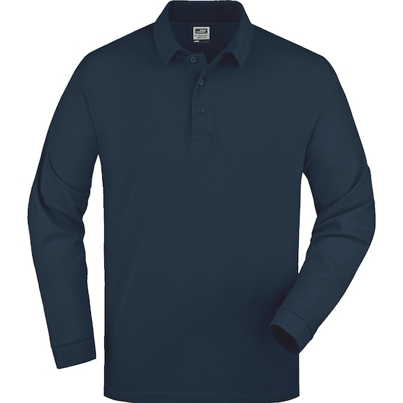 Work polo shirt Daiber JN022 long-sleeved piqu&eacute; polo - POLOLONGSLEEVE-DAIBER-JN022-NAVY-SZ-S