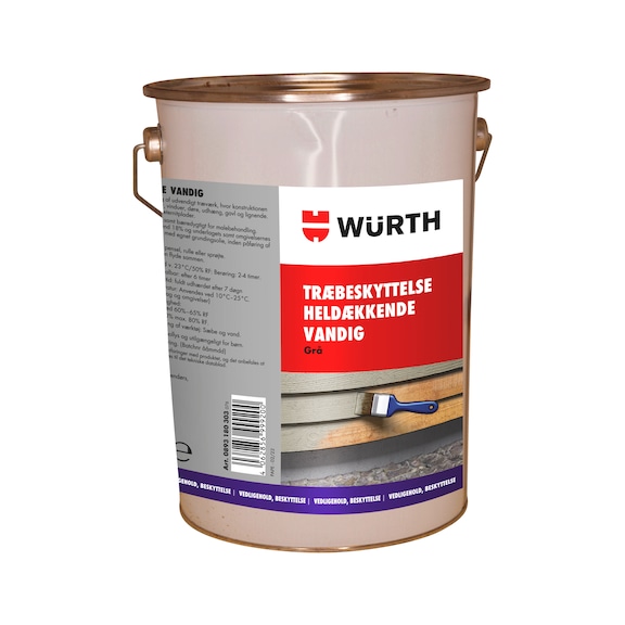 Heldækkende vandig træbeskyttelse  - TRÆBESKYTTELSE VANDIG HELDÆK LYSGRÅ 5L