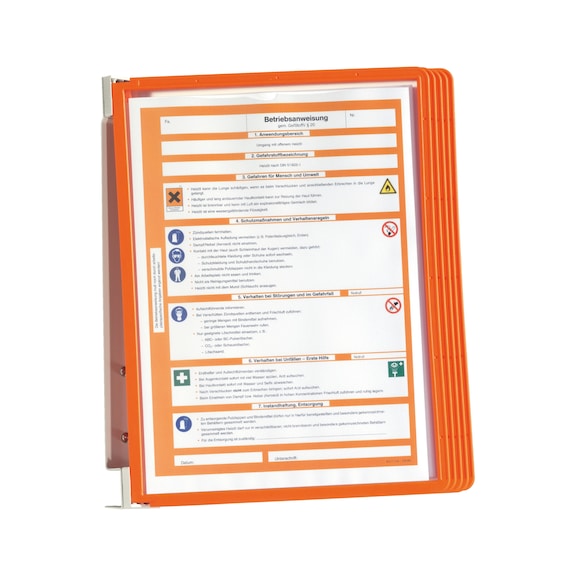 Display panel system, wall, one colour DIN A4 - DSPLYPANSYS-WALL-5PCS-ORANGE