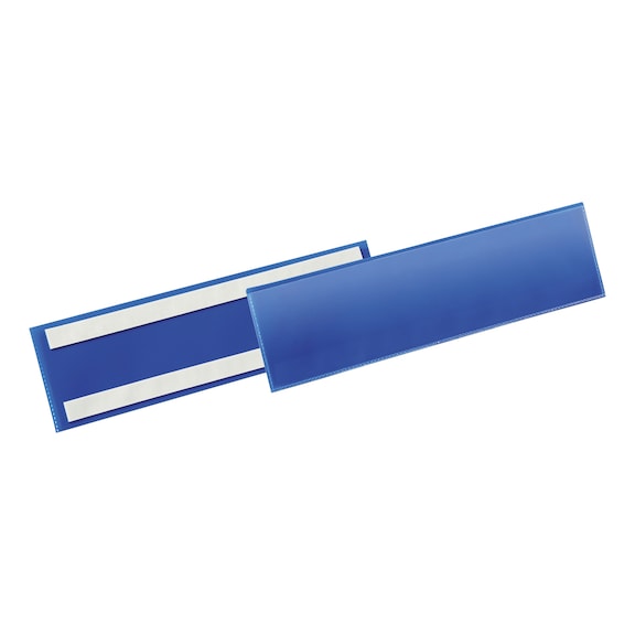 Kennzeichnungstasche, selbstklebend mit zwei r&uuml;ckseitigen Permanent-Klebestreifen - KENNZTASH-SELBSTKLEBEND-297X74MM