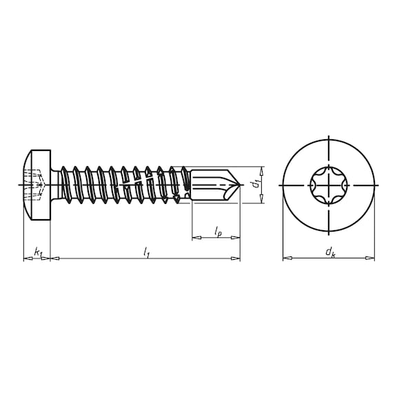 Drilling screw, round head with AW drive piasta<SUP>®</SUP> - SCR-DBIT-PANHD-AW20-(RUS)-4,2X25
