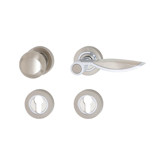 Poignée de porte ZD 46, béquille double sur rosace - DH-ZD46-ROS-CH-CK-R-(A2-OPTIC)-(CR)-POL